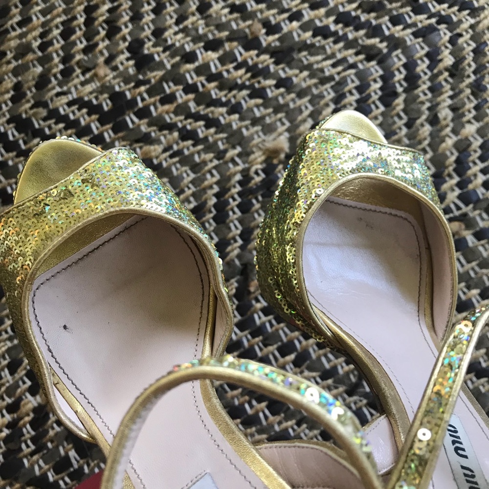 Miu Miu Sequin Platforms Size 38 Sparkle!!! - image 8
